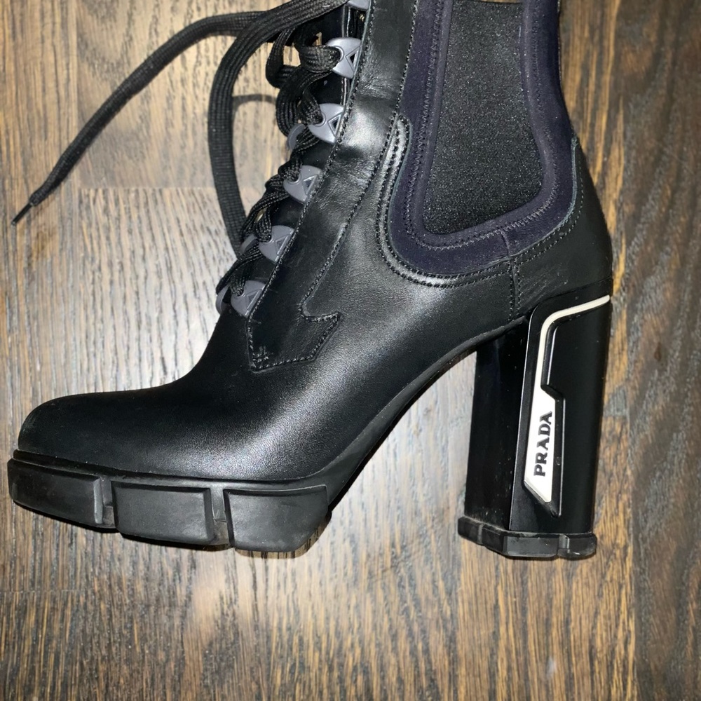 Prada leather booties